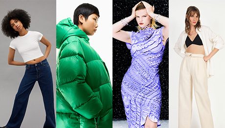 Four garments from H&M Group that are designed to be fit for a circular fashion system